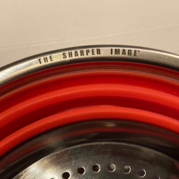 Sharper Image Collapsible FoodGrade Silicone Colander w/Metal Strainer VGUC-9.5" - Picture 4 of 9